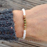 Healthy Pregnancy Crystal Bracelet | Fertility + Pregnancy + Postpartum | Unakite + Rose Quartz + Moonstone |