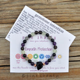 | Empath Protection Bracelet | EMF Shied | Black Tourmaline + Amethyst + Obsidian + Labradorite + Prehnite + Smoky Quartz + Copper