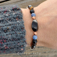 EMF and Empath Energy Protection Bracelet | Shungite + Kyanite + Black Tourmaline + Hematite + Smoky Quartz + Selenite + Copper |