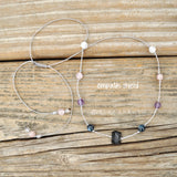 Empaths Shield Dainty Crystal Necklace | Black Tourmaline + Kyanite + Amethyst + Rose Quartz + Selenite | Crystals For Energy Protection |