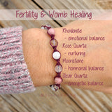 Healthy Pregnancy Crystal Bracelet | Rhodonite + Rose Quartz + Moonstone + Clear Quartz | Labor + Delivery Bracelet | Pregnancy Protection