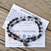 Moon Phase Crystal Necklace | Energy Protection + Grounding | Labradorite + Black Tourmaline + Moonstone