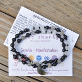 Moon Phase Crystal Necklace | Energy Protection + Grounding | Labradorite + Black Tourmaline + Moonstone
