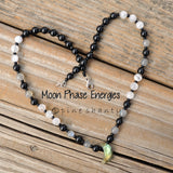 Moon Phase Crystal Necklace | Energy Protection + Grounding | Labradorite + Black Tourmaline + Moonstone