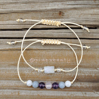 Healthy Pregnancy Crystal Bracelet | Rose Quartz + Amethyst + Angelite + Moonstone + Clear Quartz | Baby Shower Gift
