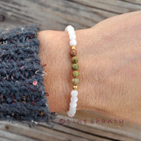 Healthy Pregnancy Crystal Bracelet | Fertility + Pregnancy + Postpartum | Unakite + Rose Quartz + Moonstone |