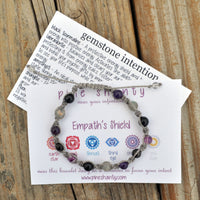 Intuitive Awakening + Empath Protection Crystal Bracelet | Black Tourmaline + Labradorite + Amethyst + Shungite + Fluorite