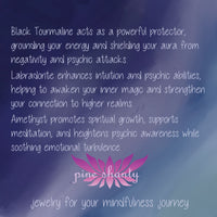 Intuitive Awakening + Empath Protection Crystal Bracelet | Black Tourmaline + Labradorite + Amethyst + Shungite + Fluorite