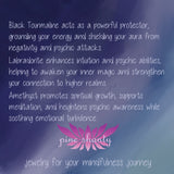 Intuitive Awakening + Empath Protection Crystal Bracelet | Black Tourmaline + Labradorite + Amethyst + Shungite + Fluorite