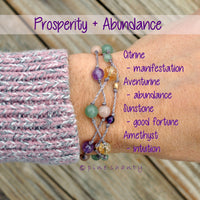Lucky Bracelet | Good Luck + Prosperity + Abundance String Bracelet | Citrine + Aventurine + Sunstone + Amethyst | Money Maker