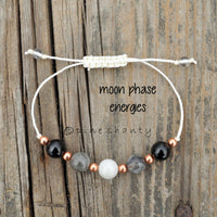 Moon Phase Energy Bracelet | Moonstone + Labradorite + Black Tourmaline + Copper | New Moon + Waxing + Full Moon + Waning