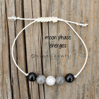 Moon Phase Energy Bracelet | Moonstone + Labradorite + Black Tourmaline | New Moon + Waxing + Full Moon + Waning