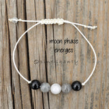 Moon Phase Energy Bracelet | Moonstone + Labradorite + Black Tourmaline | New Moon + Waxing + Full Moon + Waning
