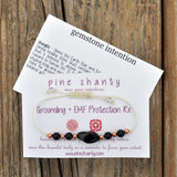 Grounding + EMF Protection | Shungite + Copper | Adjustable String Bracelet | Earth Star Chakra + Base Chakra | Negativity Protection