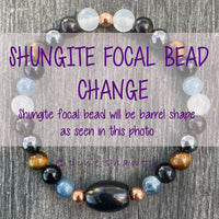 Shungite Beaded Bracelet | Grounding + EMF Protection | Coper Energy EMF Shield | Root Chakra Mala | Cleansing Crystals