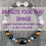 Shungite Beaded Bracelet | Grounding + EMF Protection | Coper Energy EMF Shield | Root Chakra Mala | Cleansing Crystals