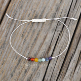 7 Chakra Energy Bracelet | Rainbow Bracelet | Garnet + Carnelian + Yellow Jade + Amazonite + Sodalite + Amethyst |