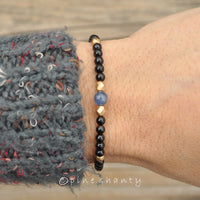 Develop Intuition + Psychic Gifts | Spiritually Grounding Bracelet | Kyanite + Black Tourmaline | Empath Protection Crystals |