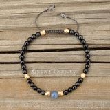 Develop Intuition + Psychic Gifts | Spiritually Grounding Bracelet | Kyanite + Black Tourmaline | Empath Protection Crystals |