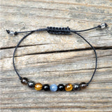 Empath Protection Crystals | Negative Energy Protection Bracelet | Kyanite + Black Tourmaline + Tiger Eye + Hematite + Smoky Quartz |