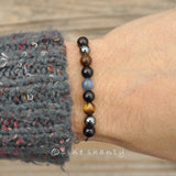 Empath Protection Crystals | Negative Energy Protection Bracelet | Kyanite + Black Tourmaline + Tiger Eye + Hematite + Smoky Quartz |