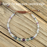 Fluorite Beaded Bracelet Stack | Heart Chakra + Throat Chakra + Third Eye Chakra |