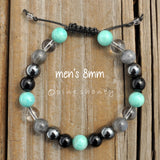 Mercury Retrograde Energy Protection Beaded Bracelets | Amazonite + Black Tourmaline + Hematite + Labradorite + Clear Quartz |
