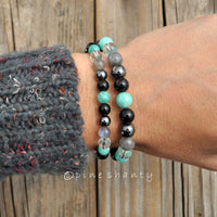 Mercury Retrograde Energy Protection Beaded Bracelets | Amazonite + Black Tourmaline + Hematite + Labradorite + Clear Quartz |
