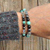Mercury Retrograde Energy Protection Beaded Bracelets | Amazonite + Black Tourmaline + Hematite + Labradorite + Clear Quartz |