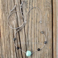 Mercury Retrograde Energy Protection | Amazonite + Black Tourmaline + Hematite + Labradorite + Clear Quartz | Gemstone Choker Necklace