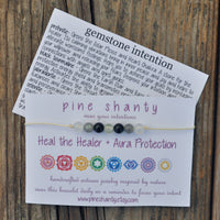 Heal the Healer + Aura Protection | Prehnite + Black Tourmaline + Labradorite + Selenite | Energy Protection + Spiritual Protection |