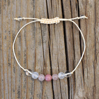 Healthy Pregnancy Bracelet | Rhodonite + Rose Quartz + Moonstone + Clear Quartz | Healthy Labor + Delivery Bracelet | Fertility Wish