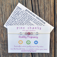 Healthy Pregnancy Bracelet | Rhodonite + Rose Quartz + Moonstone + Clear Quartz | Healthy Labor + Delivery Bracelet | Fertility Wish