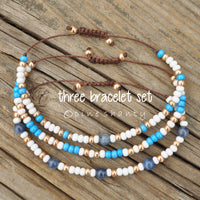 Speak Your Truth | Throat Chakra Beaded Bracelet Stack | Kyanite Bracelet | High Vibrations Healing |