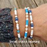 Speak Your Truth | Throat Chakra Beaded Bracelet Stack | Kyanite Bracelet | High Vibrations Healing |