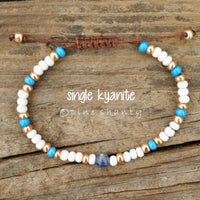 Speak Your Truth | Throat Chakra Beaded Bracelet Stack | Kyanite Bracelet | High Vibrations Healing |