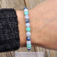 Throat Chakra Meditation Crystal | Kyanite + Blue Lace Agate + Amazonite | Attunement | Speak Your Truth | Nurturing + Soothing |