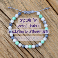 Throat Chakra Meditation Crystal | Kyanite + Blue Lace Agate + Amazonite | Attunement | Speak Your Truth | Nurturing + Soothing |