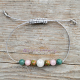 Baby Wishes Fertility Healing Bracelet | Moonstone + Unakite + Rose Quartz + Moss Agate | Calming + Balancing | Heart Chakra |